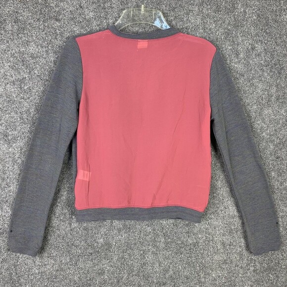 Love Tree Cardigan Sweater Women S Gray W/Semi Sheer Back 4 Button Long Sleeve - Picture 6 of 11